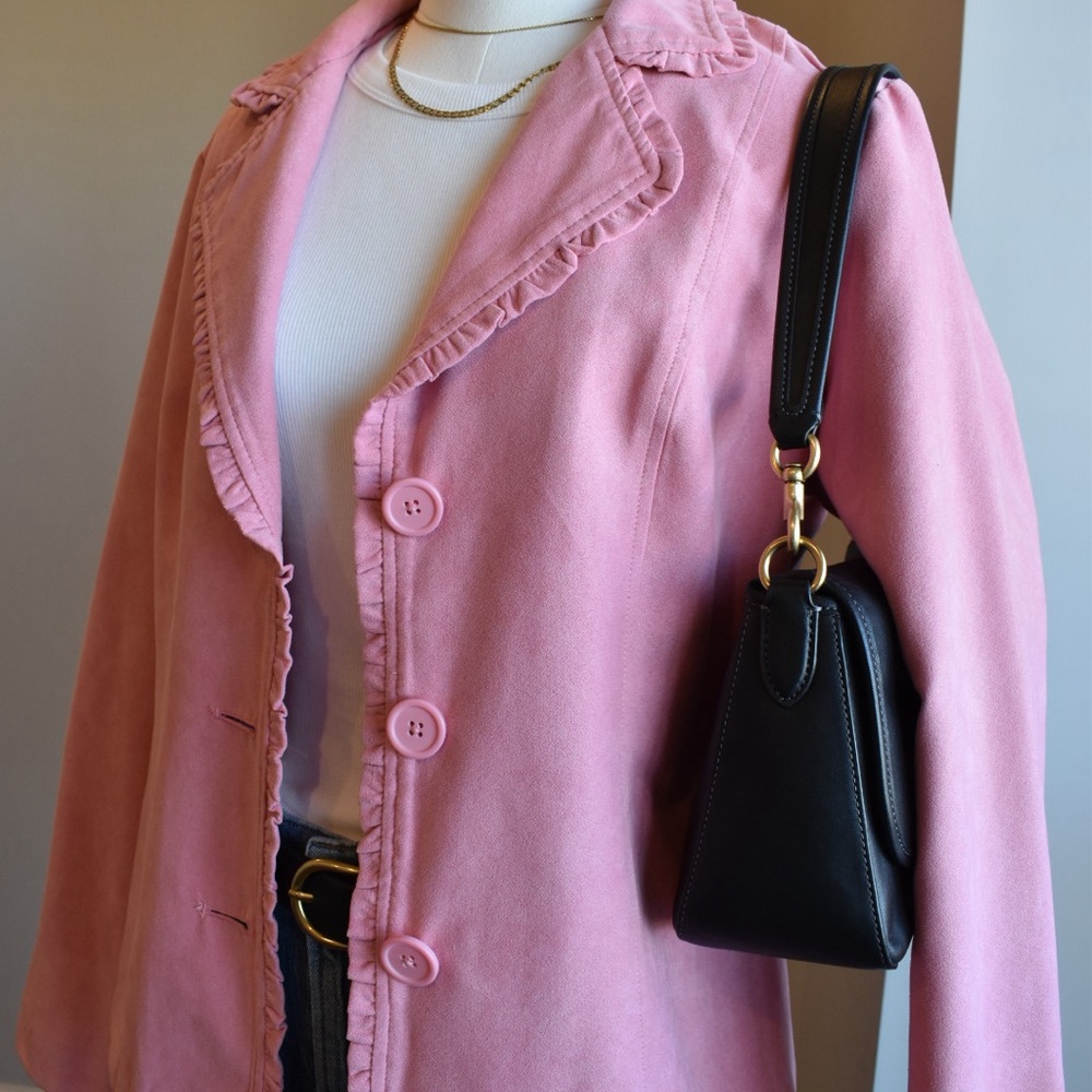 Parisian Pink Ruffle Blazer - Picture 2 of 5